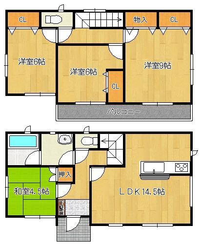 Floor plan. 15.8 million yen, 4LDK, Land area 195.72 sq m , Building area 94.77 sq m
