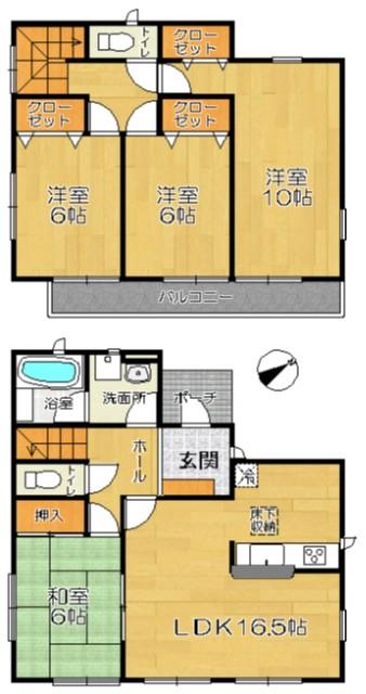 Floor plan. 18,800,000 yen, 4LDK, Land area 165.5 sq m , Building area 103.68 sq m