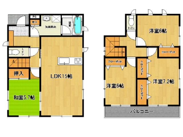 Floor plan. 19.9 million yen, 4LDK, Land area 162.34 sq m , Building area 97.19 sq m
