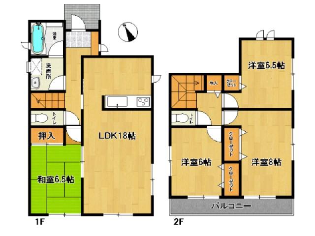 Floor plan. 20,900,000 yen, 4LDK, Land area 164.04 sq m , Building area 101.25 sq m