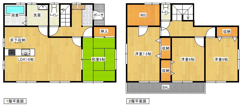 Floor plan. 17,980,000 yen, 4LDK + S (storeroom), Land area 173.72 sq m , Building area 105.99 sq m