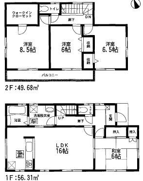 Floor plan. 18,980,000 yen, 4LDK, Land area 200.46 sq m , Building area 105.99 sq m   ☆ 4LDK ☆