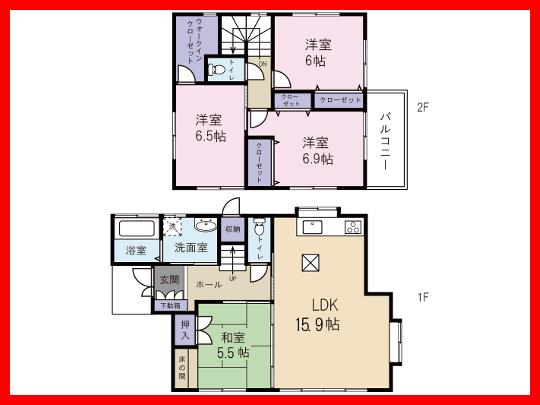 Floor plan. 15.8 million yen, 4LDK, Land area 132.47 sq m , Building area 102.83 sq m Mato