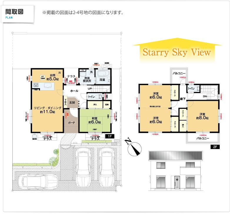 Floor plan. (2-4), Price 19.9 million yen, 3LDK, Land area 225.8 sq m , Building area 108.14 sq m