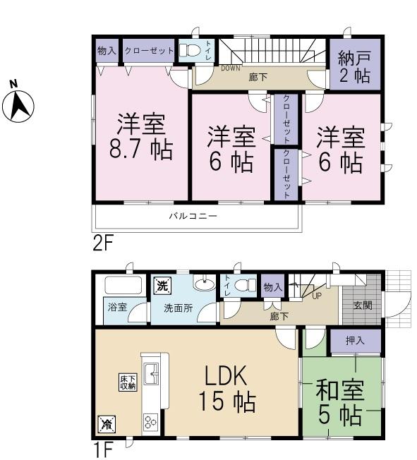 Floor plan. 20.8 million yen, 4LDK + S (storeroom), Land area 255.76 sq m , Building area 101.85 sq m Floor