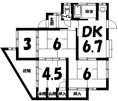 Floor plan. 4.8 million yen, 4DK, Land area 123.69 sq m , Building area 49.06 sq m