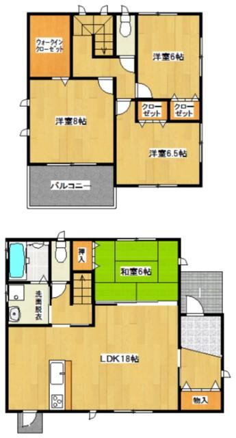 Floor plan. 24,800,000 yen, 4LDK+S, Land area 364.28 sq m , Building area 107.64 sq m Floor