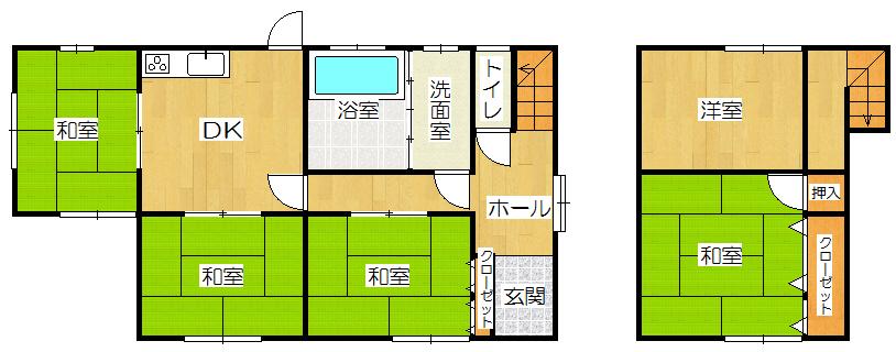 Floor plan. 12.8 million yen, 5DK, Land area 209.14 sq m , Building area 97.58 sq m
