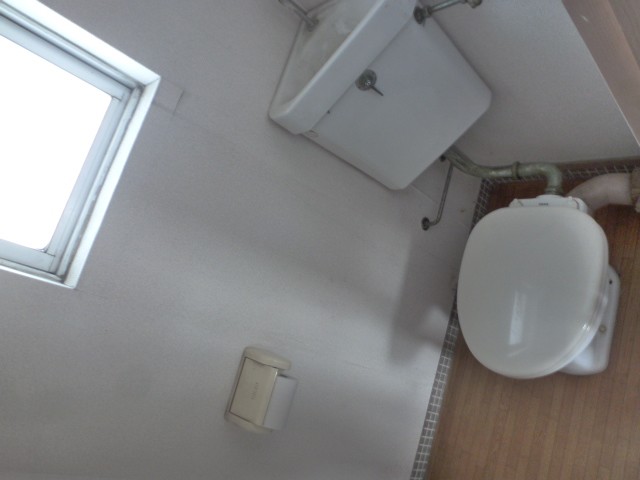 Toilet. Window with toilet