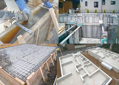 Construction ・ Construction method ・ specification. In order to build a more robust foundation, it has adopted a convey a load of the building to the ground by the foundation slab having the same floor area as the upper structure "solid foundation" construction method.