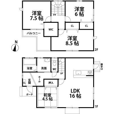 Floor plan. 26,600,000 yen, 4LDK, Land area 174.39 sq m , Building area 104.33 sq m floor plan!