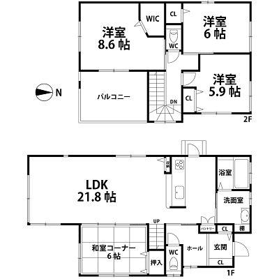 Floor plan. 29,800,000 yen, 4LDK, Land area 296.03 sq m , Building area 110.33 sq m floor plan!