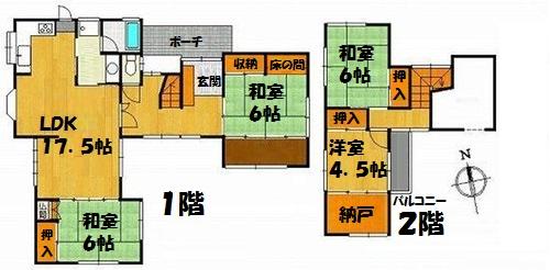 Floor plan. 18.9 million yen, 4LDK + S (storeroom), Land area 280.93 sq m , Building area 115.93 sq m