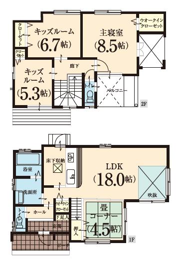 Floor plan. 20.8 million yen, 4LDK, Land area 178.89 sq m , Building area 101.43 sq m