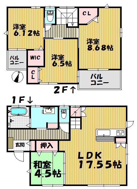 Floor plan. (5 Building), Price 26,600,000 yen, 4LDK, Land area 174.39 sq m , Building area 104.33 sq m