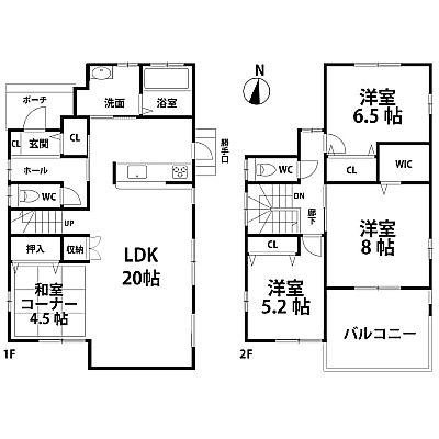 Floor plan. 23.8 million yen, 4LDK, Land area 178.1 sq m , Building area 105.16 sq m floor plan!