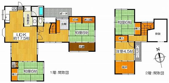 Floor plan. 17.8 million yen, 4LDK, Land area 280.93 sq m , Building area 115.93 sq m