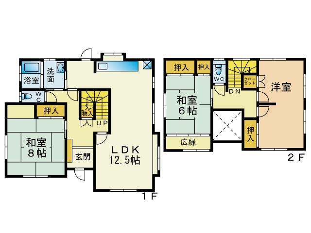 Floor plan. 17.8 million yen, 3LDK, Land area 287.93 sq m , Building area 106.51 sq m
