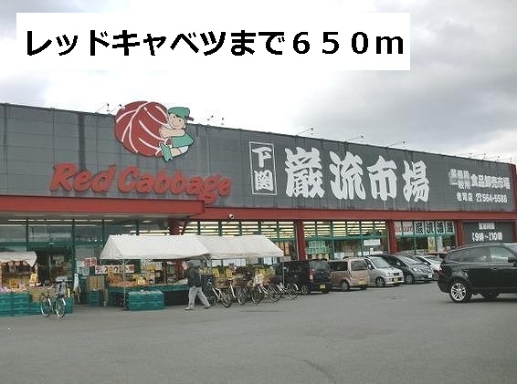Supermarket. Red 650m until the cabbage (super)