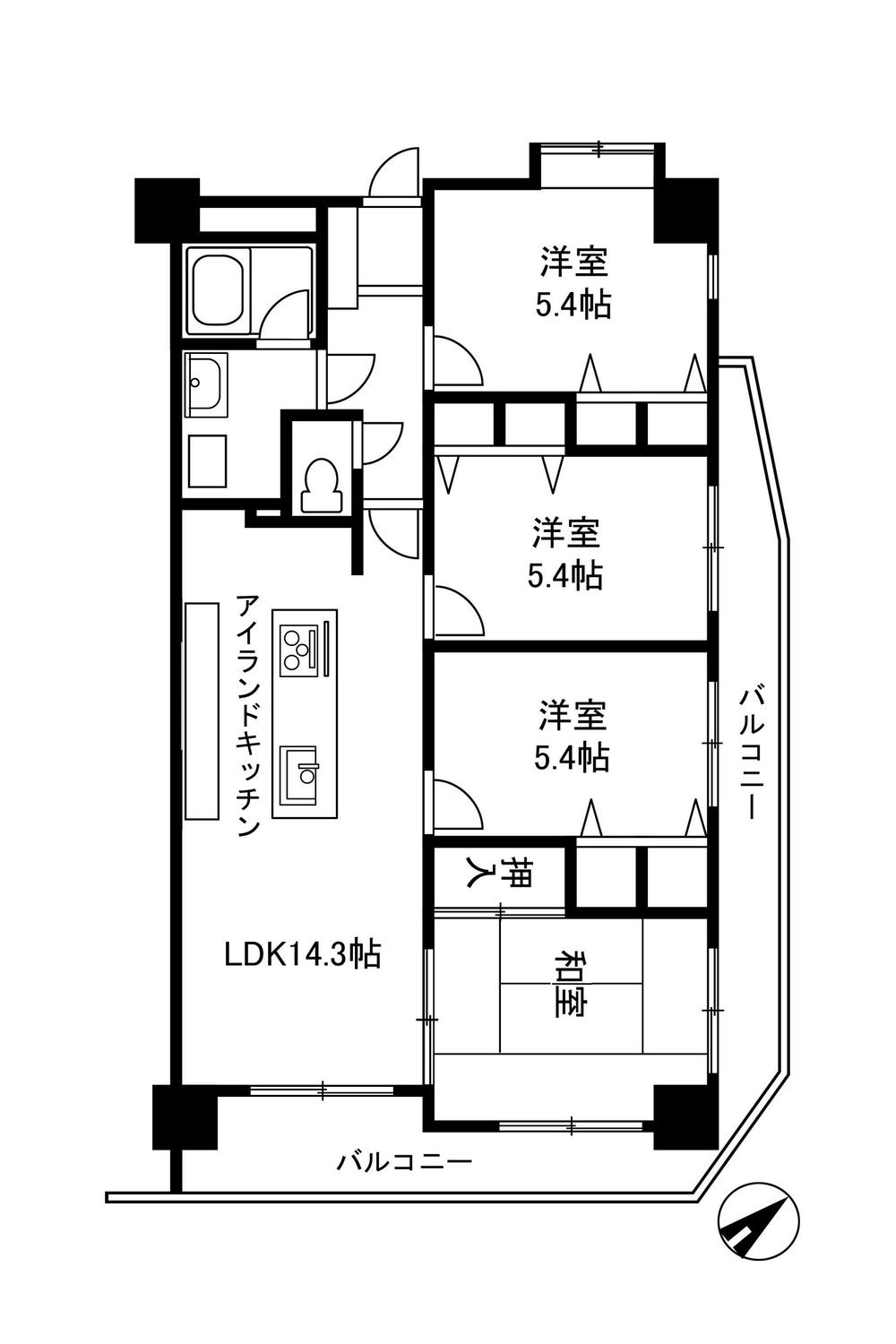 Floor plan. 4LDK, Price 17.5 million yen, Occupied area 77.37 sq m , Balcony area 17.65 sq m