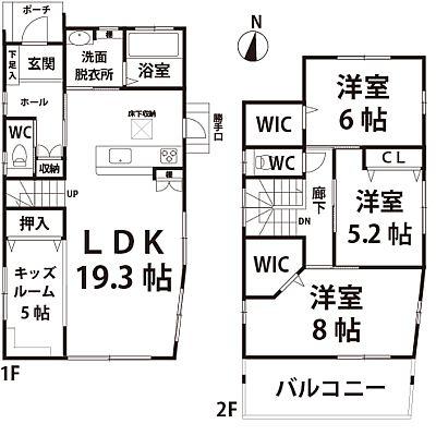 Floor plan. 25,800,000 yen, 4LDK, Land area 180.13 sq m , Building area 104.85 sq m floor plan!