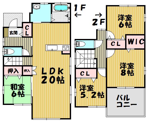 Floor plan. (3 Building), Price 24,800,000 yen, 4LDK, Land area 178.1 sq m , Building area 105.16 sq m