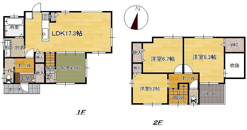 Floor plan. 20.8 million yen, 4LDK, Land area 178.89 sq m , Building area 100.11 sq m relatively popular is a high floor plan (^_^) /  Living and Japanese-style room is a place that can be used To spacious to release a is usually Tsuzukiai, Has gained support from people of all ages! (^^)!