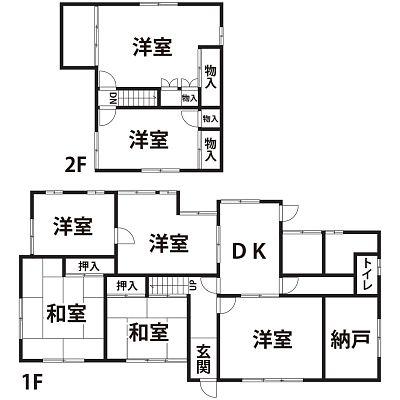 Floor plan. 13.5 million yen, 7DK, Land area 208.37 sq m , Building area 148.4 sq m