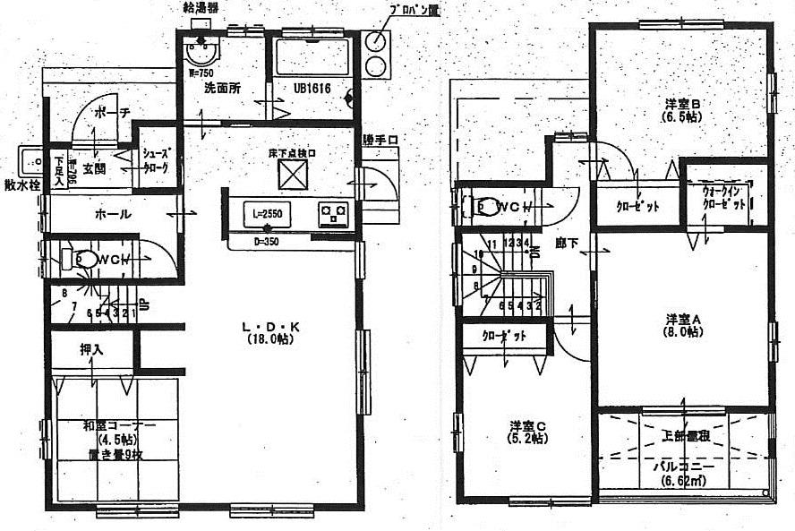 Floor plan. 23.8 million yen, 4LDK, Land area 177.8 sq m , Building area 101 sq m