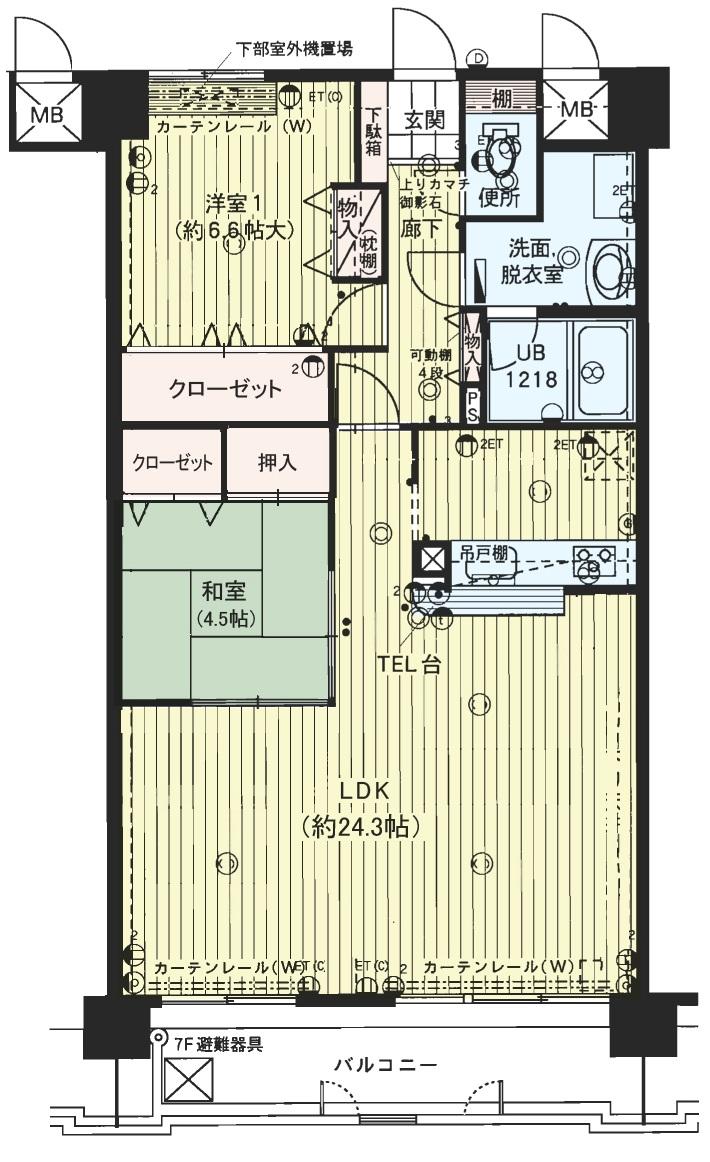 Floor plan. 2LDK, Price 14.8 million yen, Occupied area 79.07 sq m , Is 2LDK of balcony area 10.35 sq m about 80 sq m.