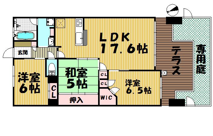 Floor plan. 3LDK, Price 20,700,000 yen, Occupied area 76.91 sq m , Balcony area 20.37 sq m