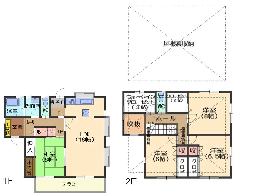 Floor plan. 17.4 million yen, 4LDK + S (storeroom), Land area 273.93 sq m , Building area 115.93 sq m land about 82 square meters * 35 square meters of 4SLDK !!