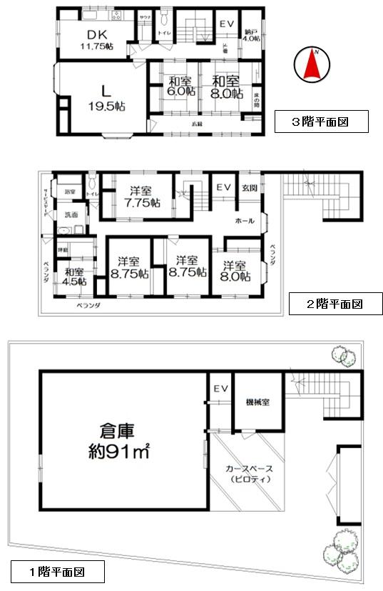 Floor plan. 39,800,000 yen, 7LDK + S (storeroom), Land area 333 sq m , Building area 283.97 sq m