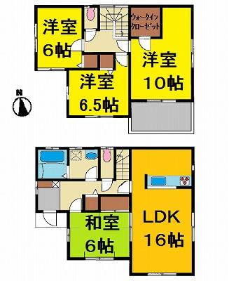 Floor plan. 24,980,000 yen, 4LDK, Land area 130.42 sq m , Building area 105.99 sq m