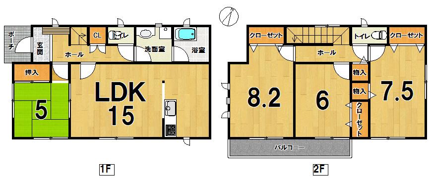 Floor plan. Price 27,800,000 yen, 4LDK, Land area 192.54 sq m , Building area 98.82 sq m