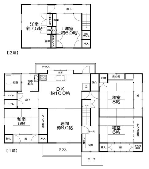 Floor plan. 16,900,000 yen, 5LDK, Land area 494.58 sq m , Building area 144.91 sq m