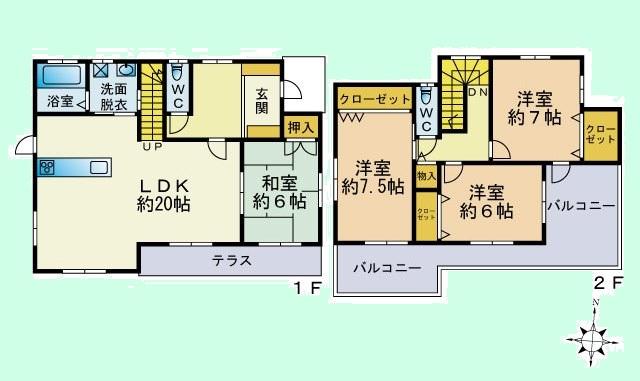 Floor plan. 36,800,000 yen, 4LDK, Land area 174.78 sq m , Building area 115.1 sq m floor plan