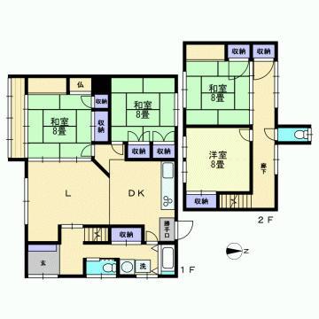 Floor plan. 12.9 million yen, 4LDK, Land area 231 sq m , Building area 120.74 sq m