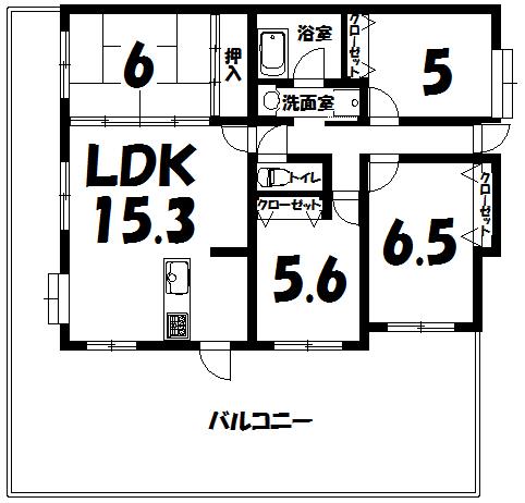 Floor plan. 4LDK, Price 16.7 million yen, Occupied area 83.85 sq m , Balcony area 49.43 sq m