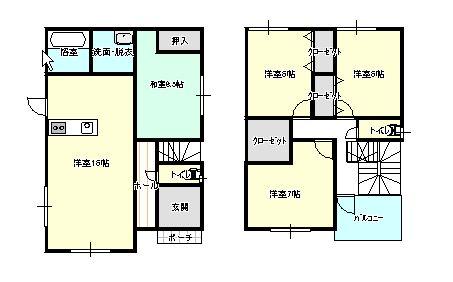 Floor plan. 24,800,000 yen, 4LDK, Land area 156.03 sq m , It is a building area of 99.22 sq m 4LDK