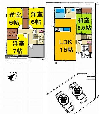 Floor plan. 24,800,000 yen, 4LDK, Land area 156.03 sq m , Building area 99.22 sq m