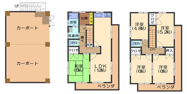 Floor plan. 18.5 million yen, 5LDK, Land area 94.26 sq m , It is recommended for building area 162 sq m RC structure three-story * 5LDK large family