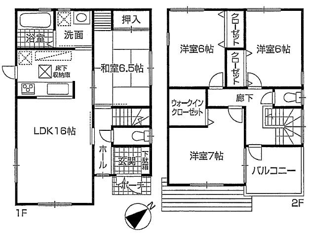 Floor plan. 24,800,000 yen, 4LDK, Land area 156.03 sq m , Building area 99.22 sq m Floor
