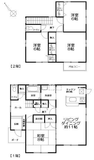 Floor plan. 20.5 million yen, 4LDK, Land area 213.77 sq m , Building area 114.53 sq m
