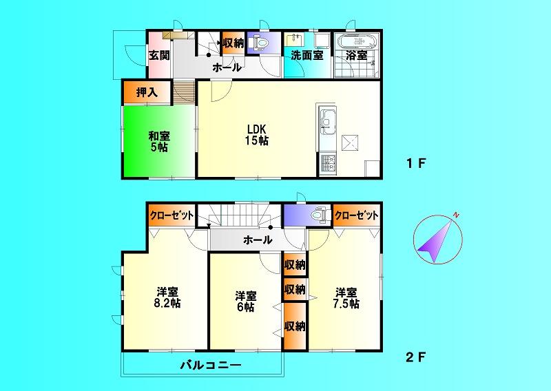 Floor plan. 27,800,000 yen, 4LDK, Land area 192.54 sq m , Building area 98.82 sq m relatively popular is a high floor plan (^_^) / Living and Japanese-style room is a place that can be used To spacious to release a is usually Tsuzukiai, Has gained support from people of all ages! (^^)!