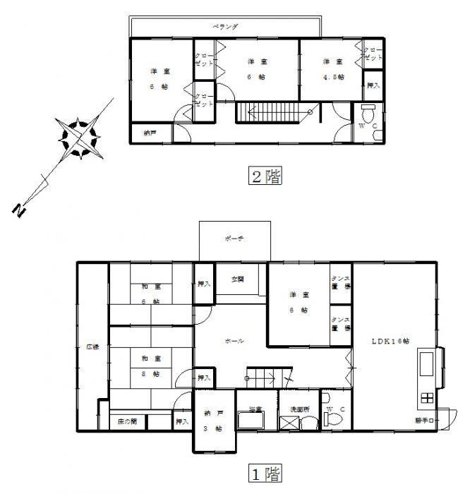 Floor plan. 35 million yen, 6LDK + S (storeroom), Land area 382.04 sq m , Building area 180.57 sq m