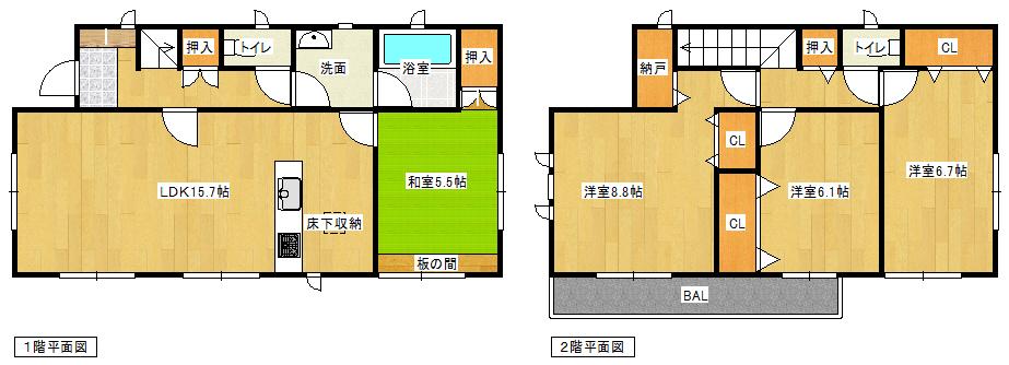 Floor plan. 27,800,000 yen, 4LDK, Land area 192.54 sq m , Building area 98.82 sq m