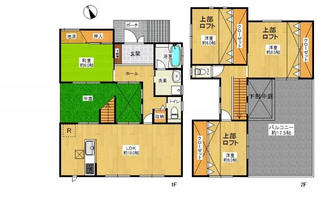 Floor plan. 32 million yen, 4LDK, Land area 198.76 sq m , Building area 114.27 sq m 4LDK