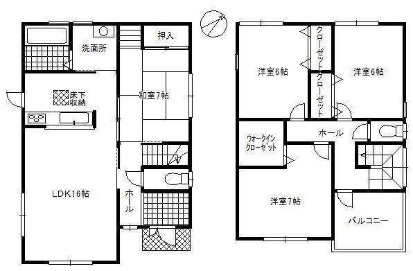 Floor plan. 24,800,000 yen, 4LDK, Land area 156.03 sq m , Building area 99.22 sq m