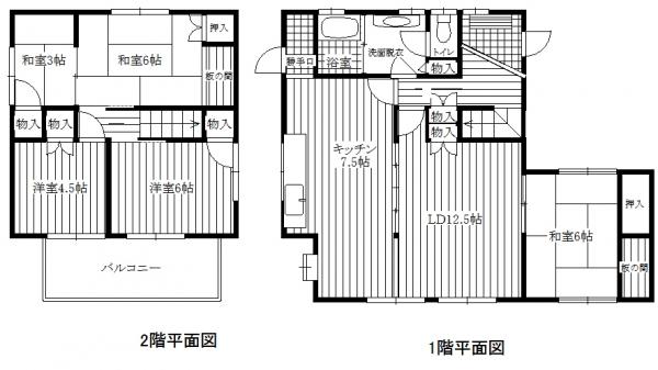 Floor plan. 12.8 million yen, 4LDK + S (storeroom), Land area 188.13 sq m , Building area 109.16 sq m